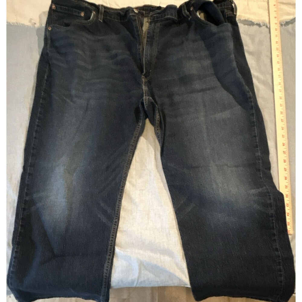 Levi's Men's 50x30BlueDarkWash Denim JeansStraight Regular Fit Mid Rise Zip0040